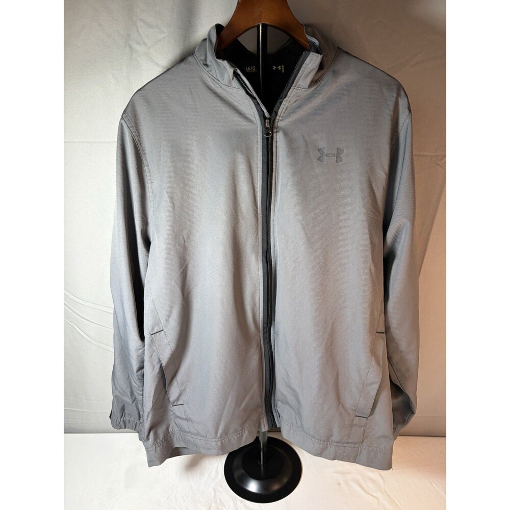Men’s Under Armour Full Zip Jacket, Gray Size Large Very Nice